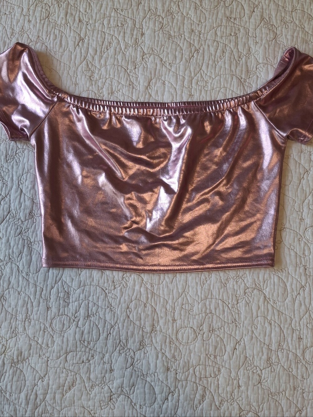 ⚡️Pink Metallic Crop Top